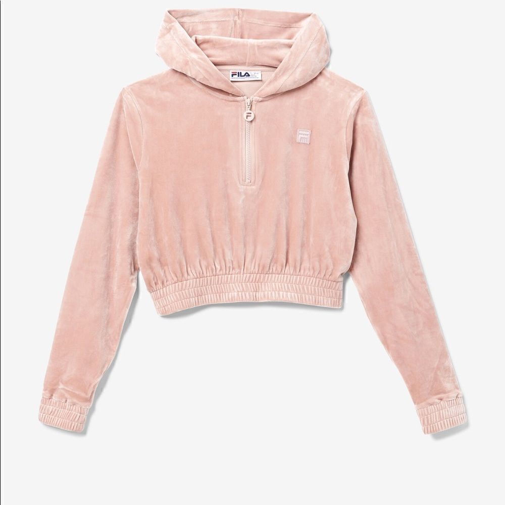 FILA Aaral Cropped Half Zip Hoodie